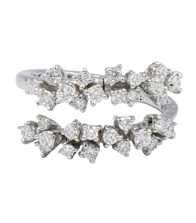 Mimosa Flexi 2 Row Ring in White Gold